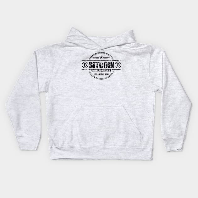 Vintage Bitcoin Millionaire Kids Hoodie by Uniq_Designs